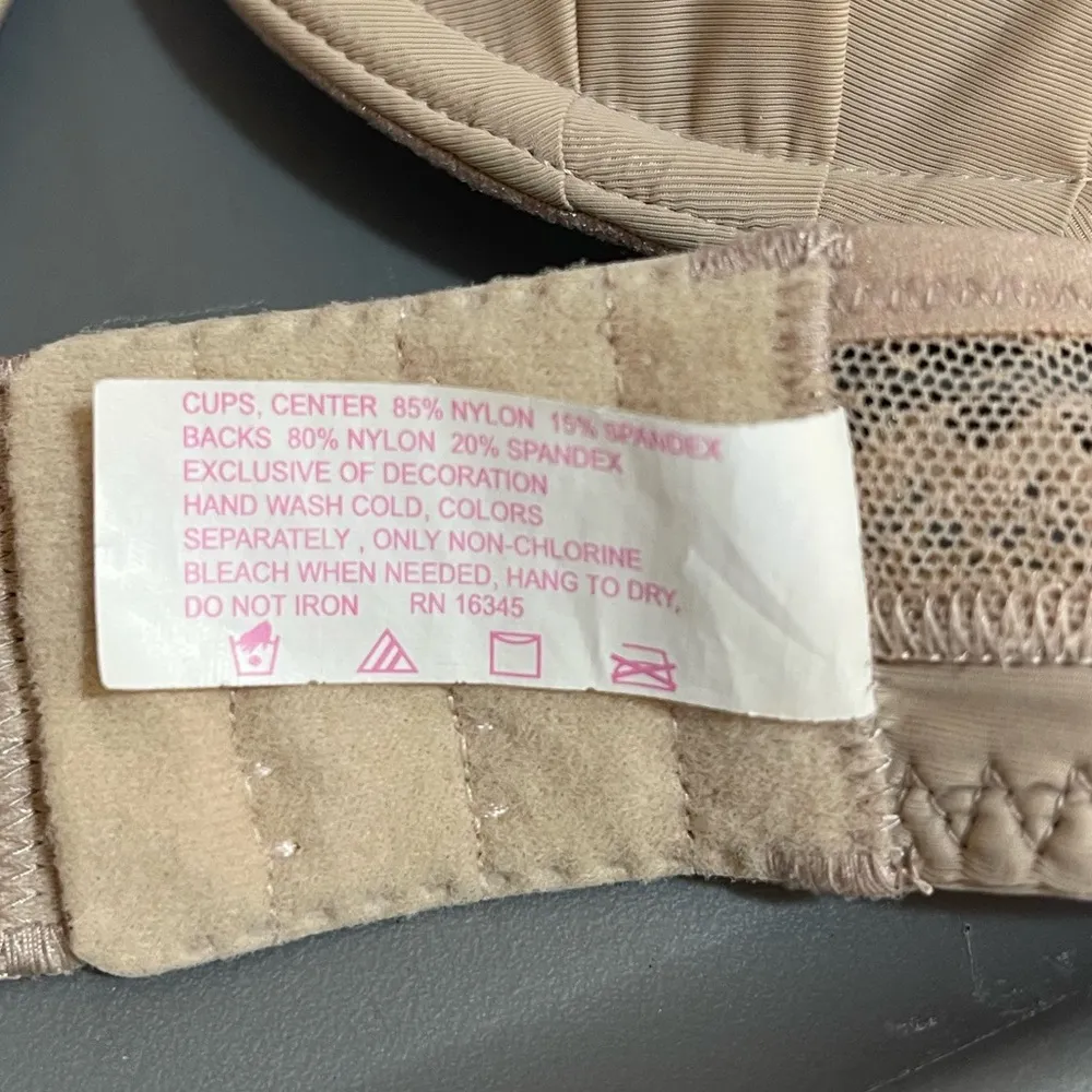 Women’s Lily of France tan colored padded bra 36C - Image 4