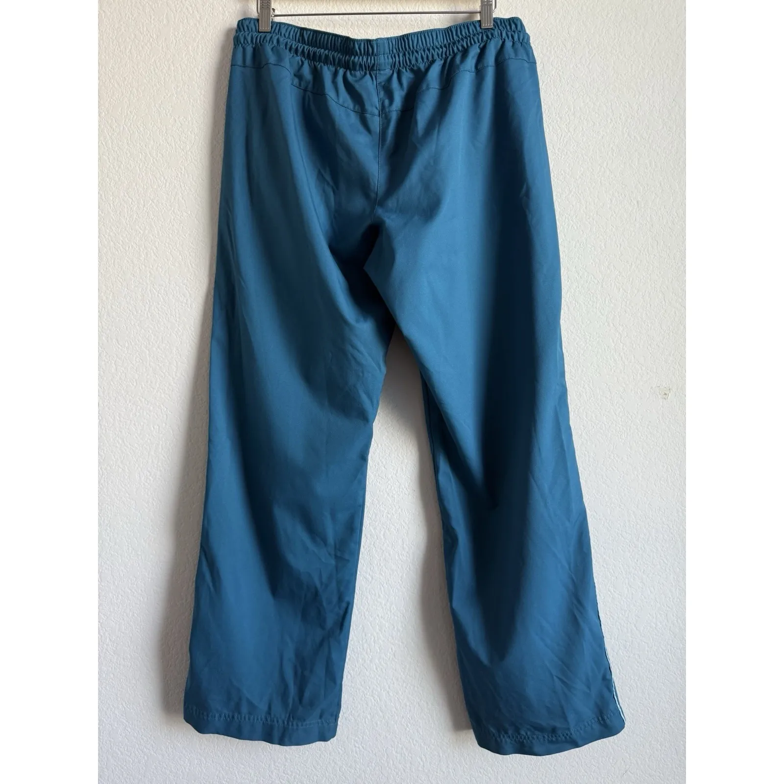 Vintage Nike Women's XL (16/18) Turquoise Blue Striped Athletic Jogger Pant 90's - Image 7