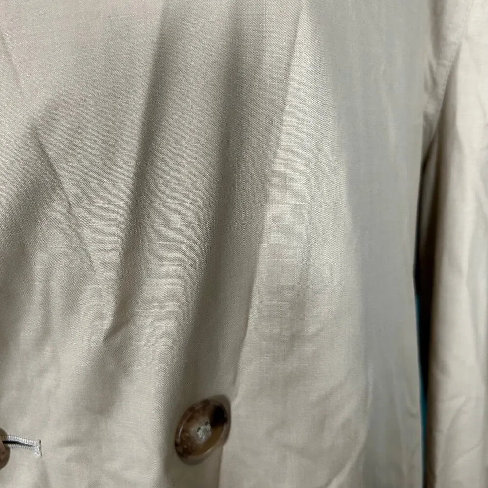 Vintage Christian Dior Tan Double Breasted Trench Coat Designer Size 46R - Image 4
