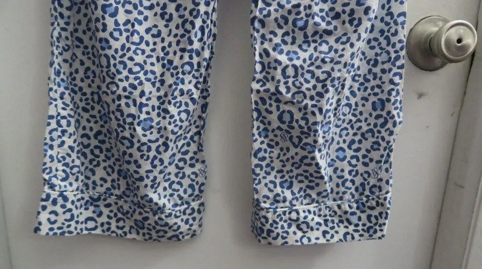 Victoria's Secret  leopard animal print pj pajama bottoms in white and blue size XS. - Image 8