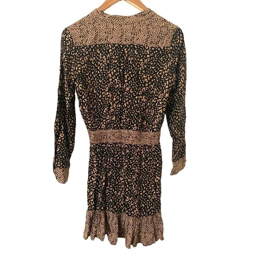 ZARA Leopard Print Mini Dress Sz Sm‎ - Image 2