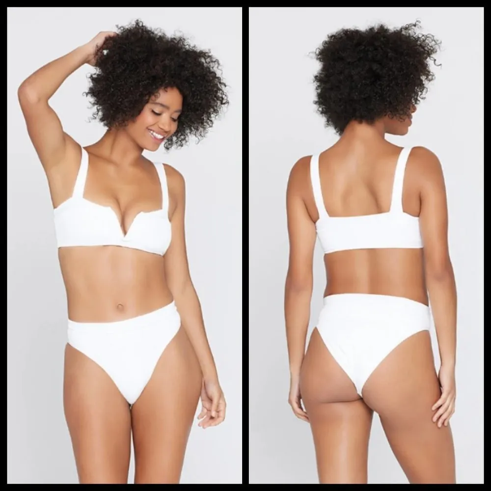 💕L*SPACE💕 Ribbed Lee Lee Bikini Top ~ White Medium NWT - Image 13