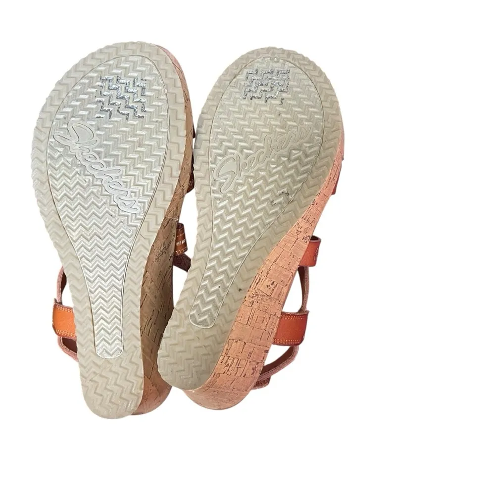 Skechers Cali Beverlee Delicate Glow Vegan Wedge Sandals Luggage Brown Size 7 - Image 9