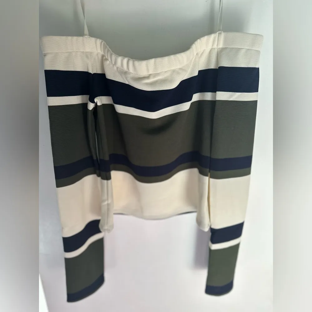 JOA Los Angeles/ Revolve Off The Shoulder Striped Top Rugby Size M NWT - Image 5