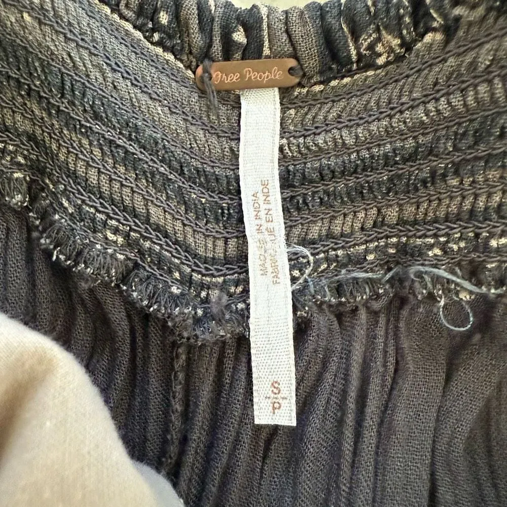 Free People Deep V Boho Jumpsuit Grey $168 S - Image 9