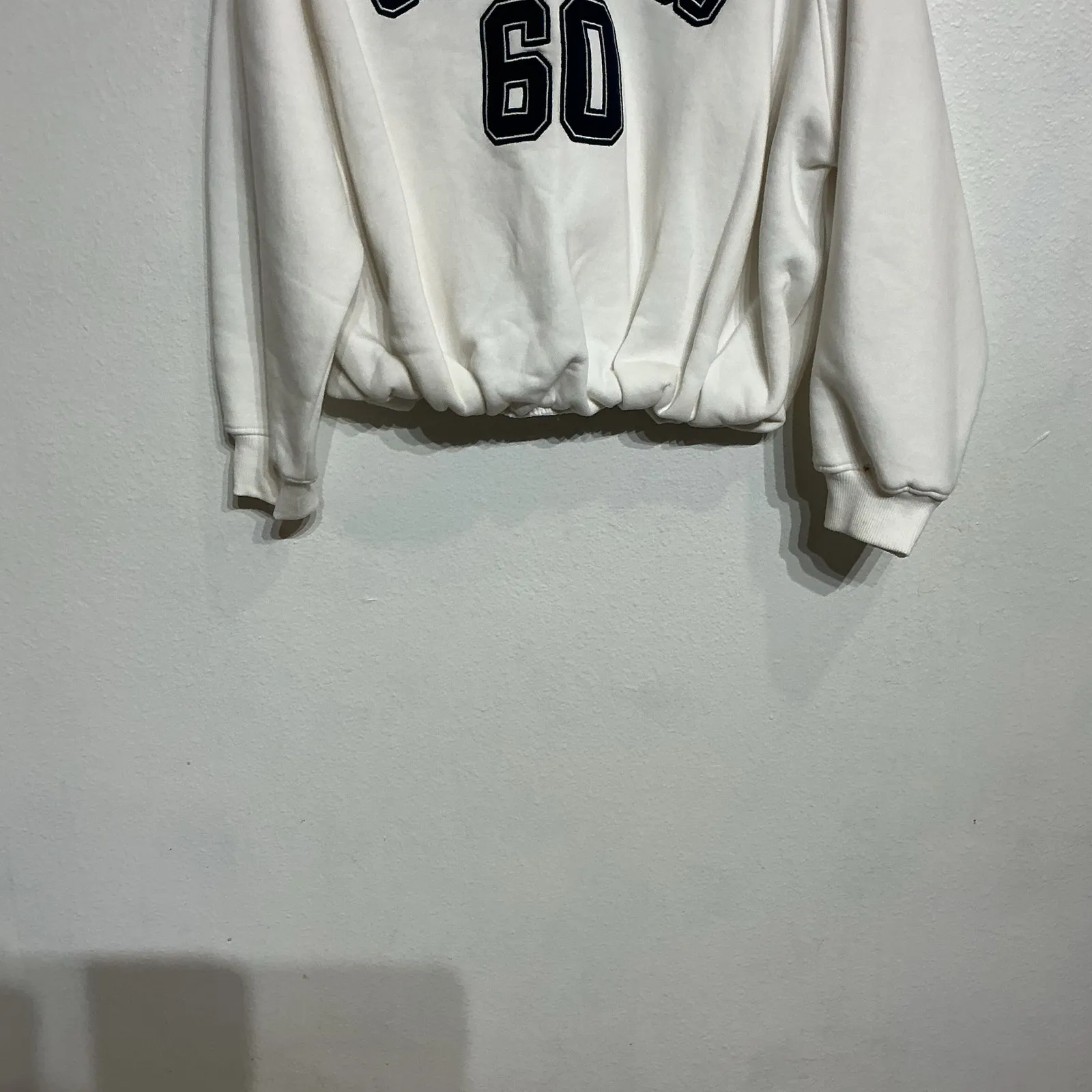 Zara White Varsity San Diego Sweatshirt Sz S - Image 4