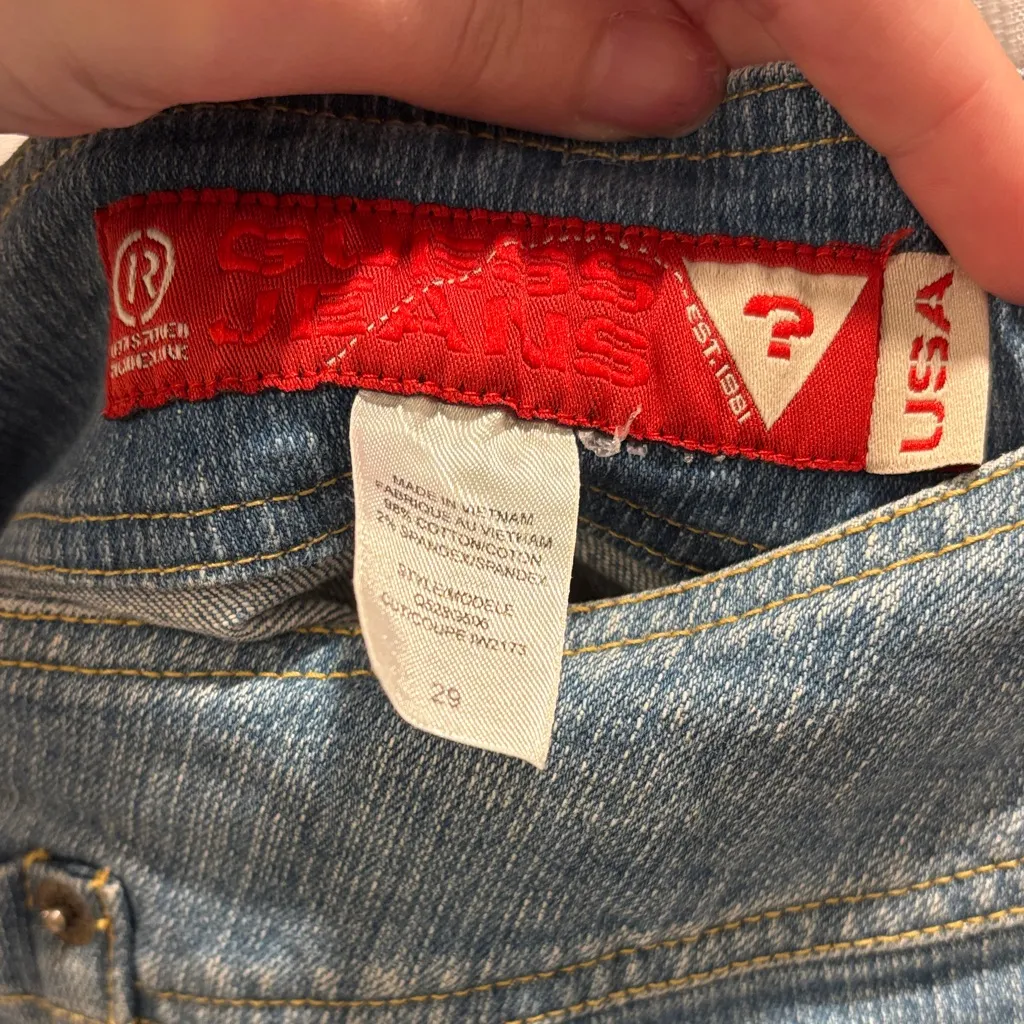 Guess  Wrap Front Denim Mini Skirt - Image 2