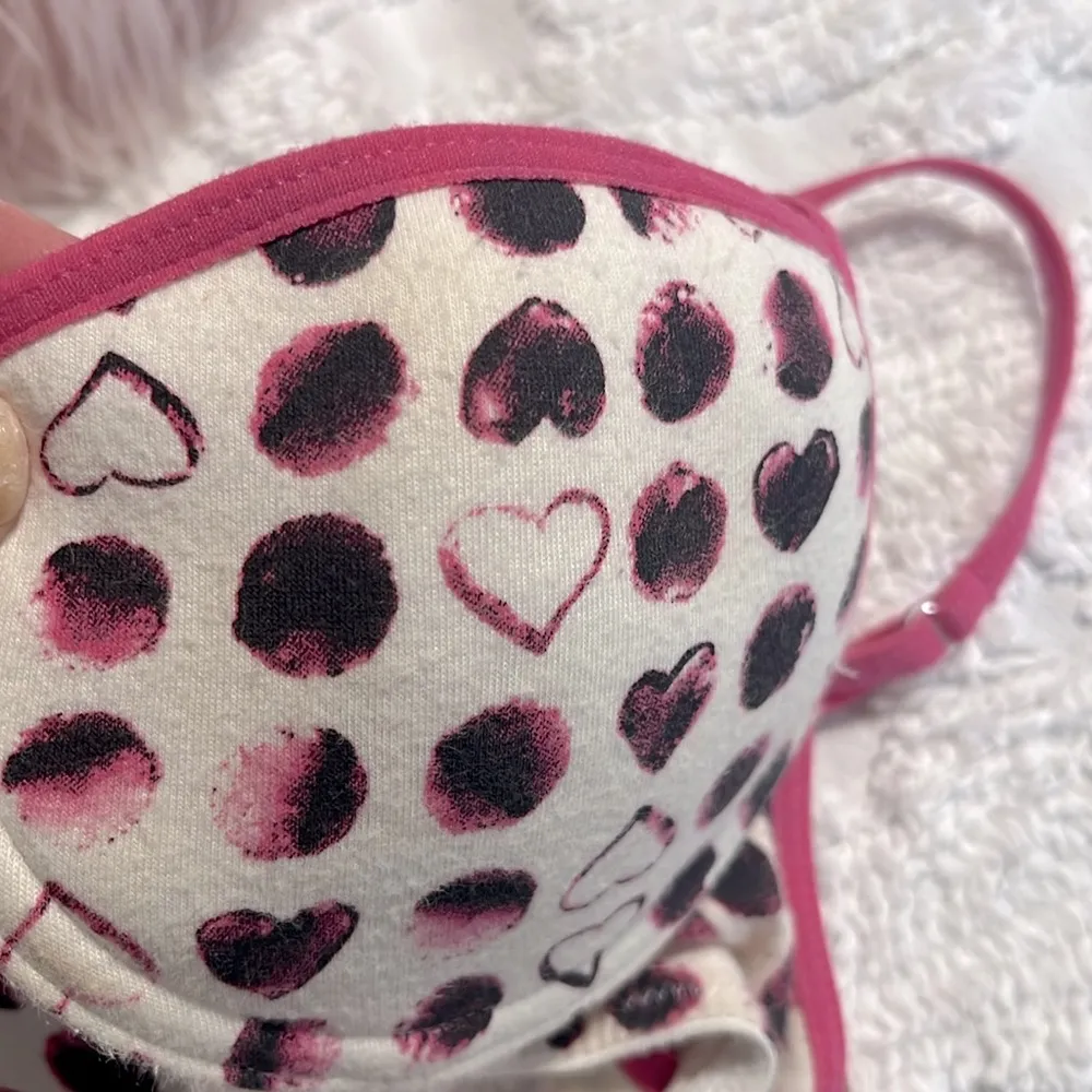 Pink Heart Print Underwire Bra - Image 9