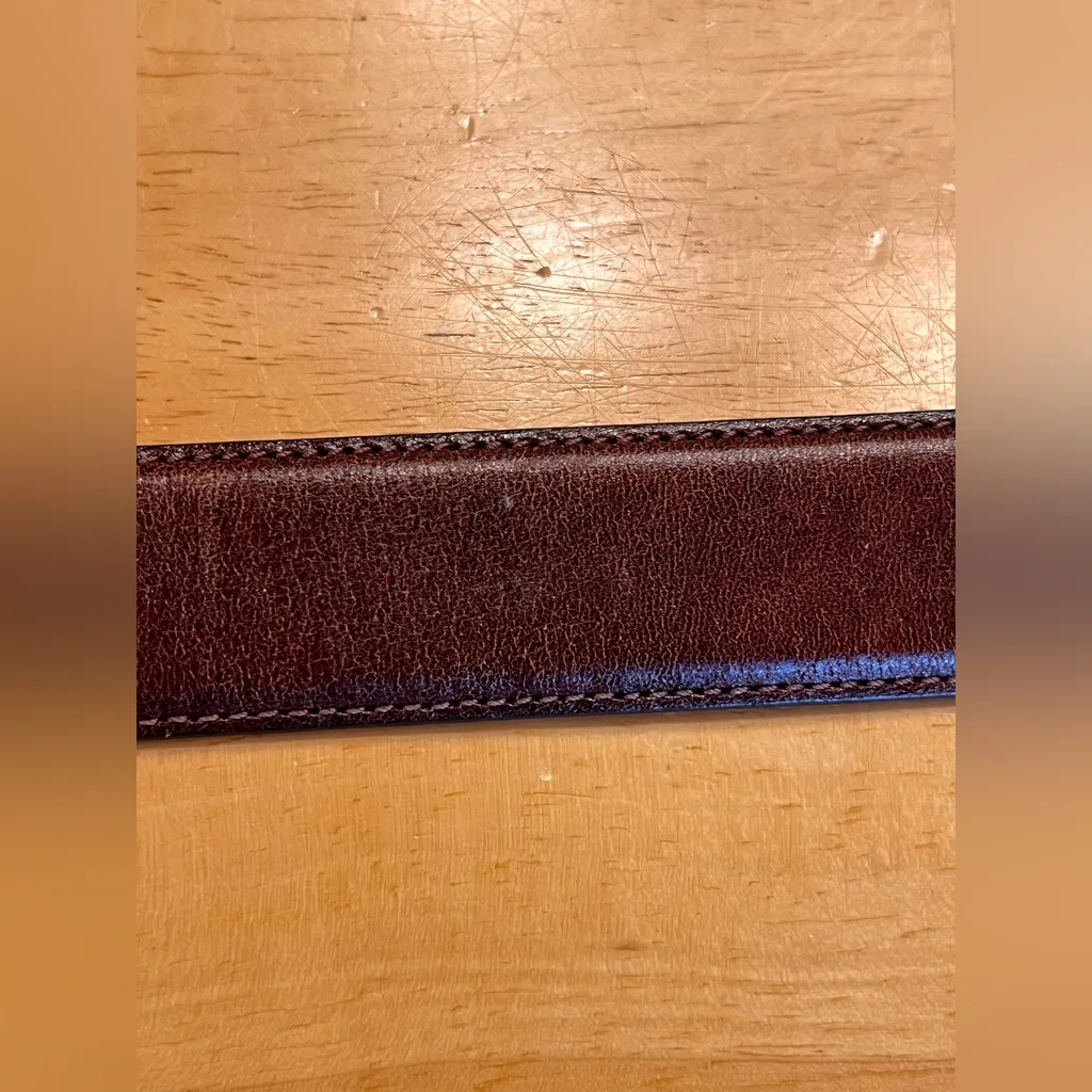 Oroton Brown Leather Belt Made in Australia size Medium brass buckle vintage - Image 5