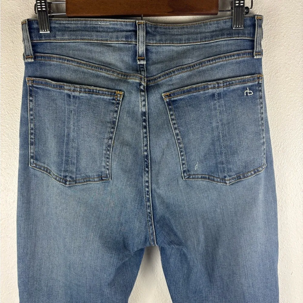 Rag & Bone Size 29 Nina High Rise Button Fly Denim Jeans‎ Raw Hem Fire Island - Image 5
