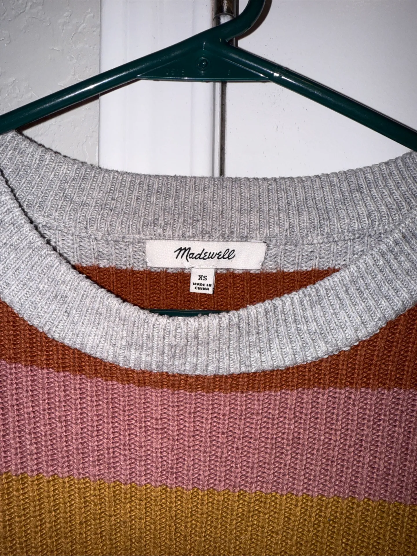 Women Patch Pocket Pullover Sweater Multicolor Walton Stripe Size XS - Image 3