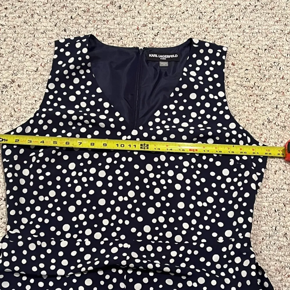 Karl Lagerfeld Paris jumpsuit woman’s 16 , black sleeveless polka-dot crop pant - Image 16