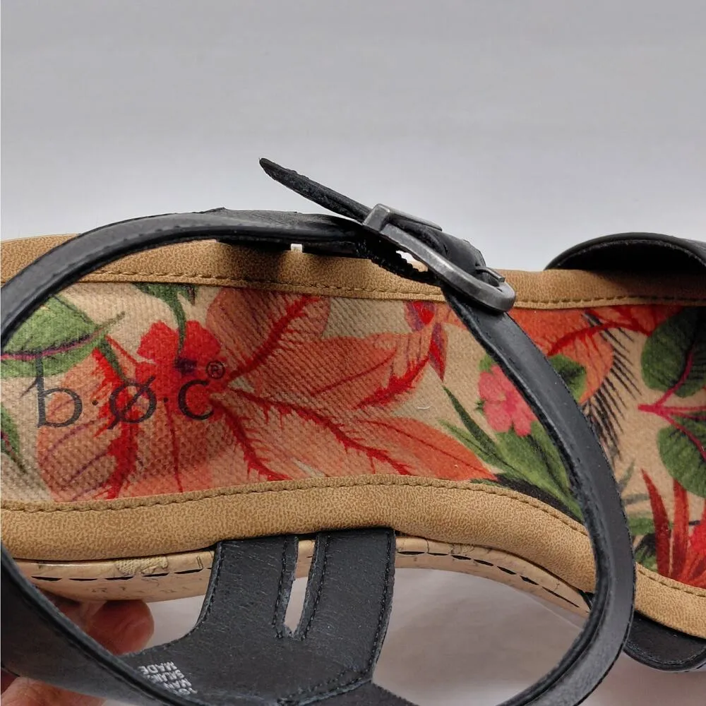 b.o.c. Wedge Heel Platform Sandals Women's Size 10M Black Summer Casual Shoes - Image 6