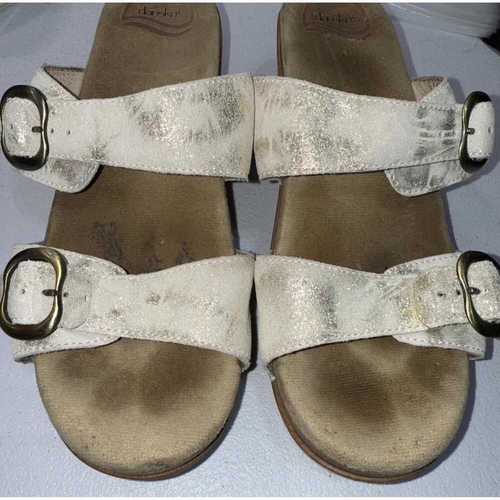 Dansko Shimmer Business Casual Metallic Preppy Leather Clogs Black Shoes 40 US 9 - Image 7