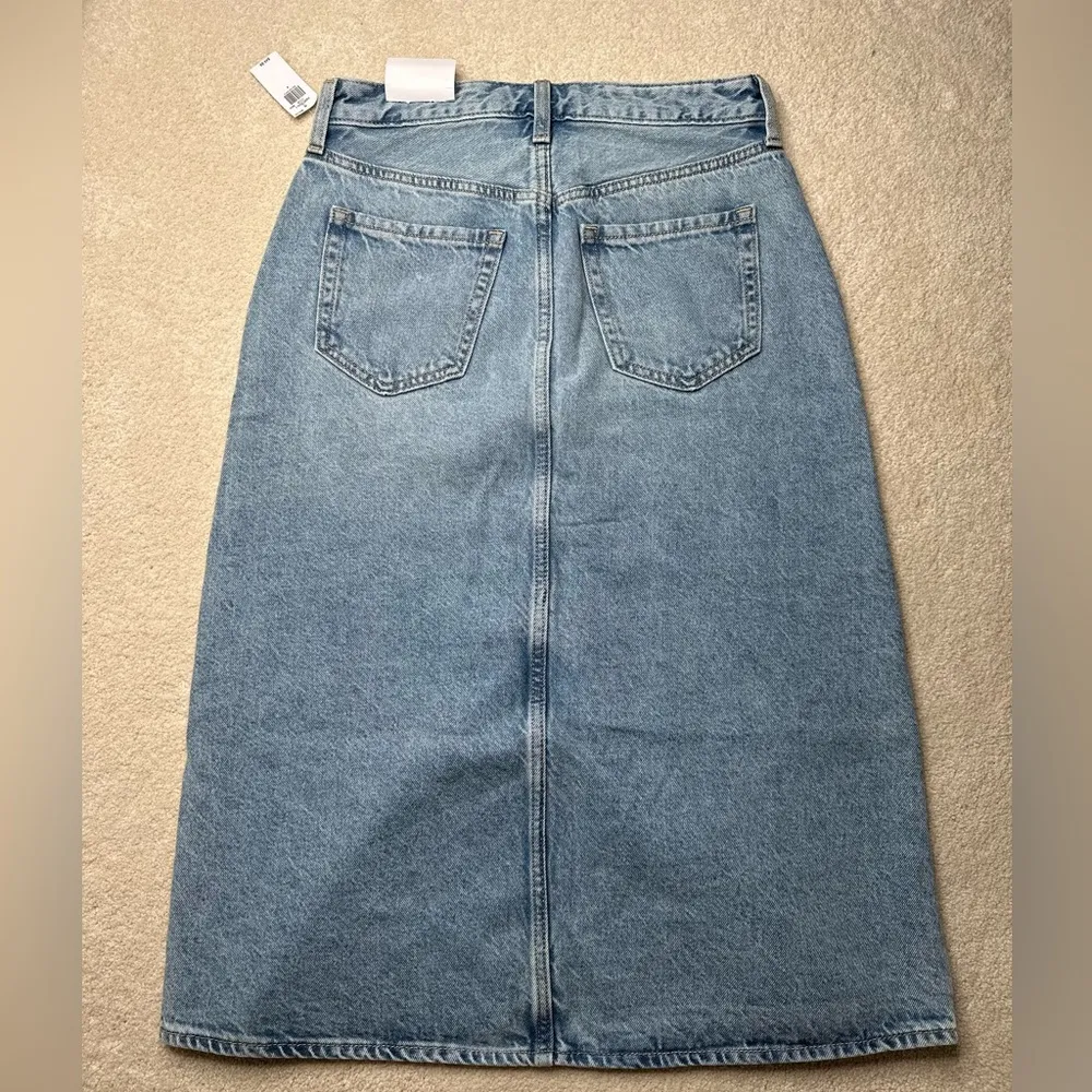 Old Navy  Blue Midi Pencil Skirt with Slit - Image 8