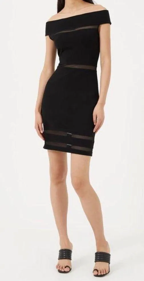 Ny&C mesh panel off shoulder mini black dress women Size Medium - Image 10