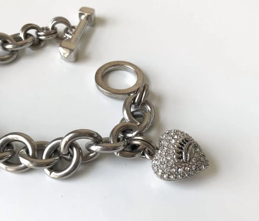 Crystal Heart Charm Toggle Bracelet - Image 5