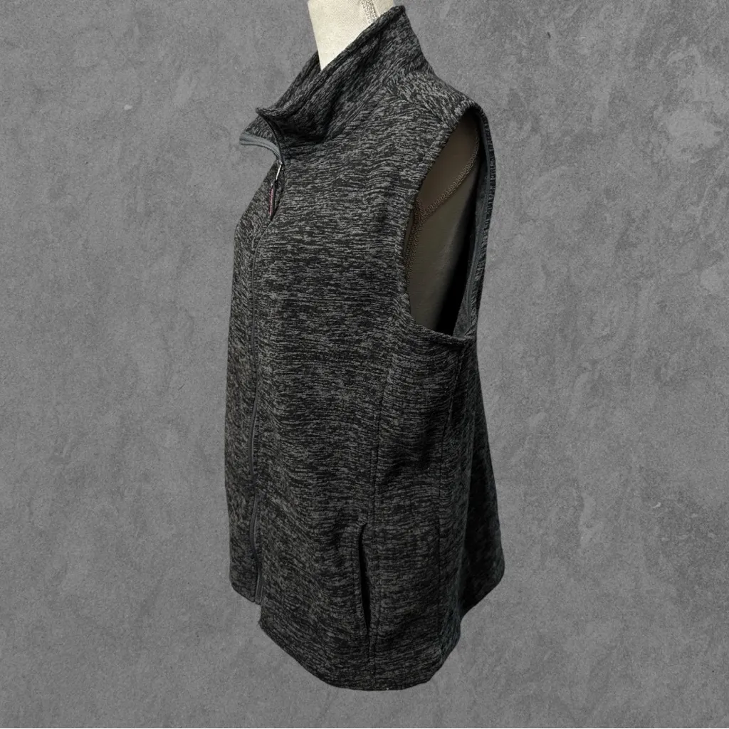COLD STORAGE | Vintage Heather Gray Outdoor Fleece Full Zip Vest Size L Size L - Image 2