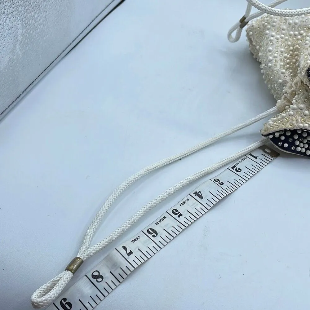 Vintage 70’s boho reversible drawstring bucket bag. Blue - Image 3