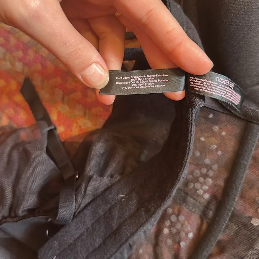 RETRO 2013 VICTORIAS SECRET BLACK MESH RHINESTONE CORSET TOP - Image 4