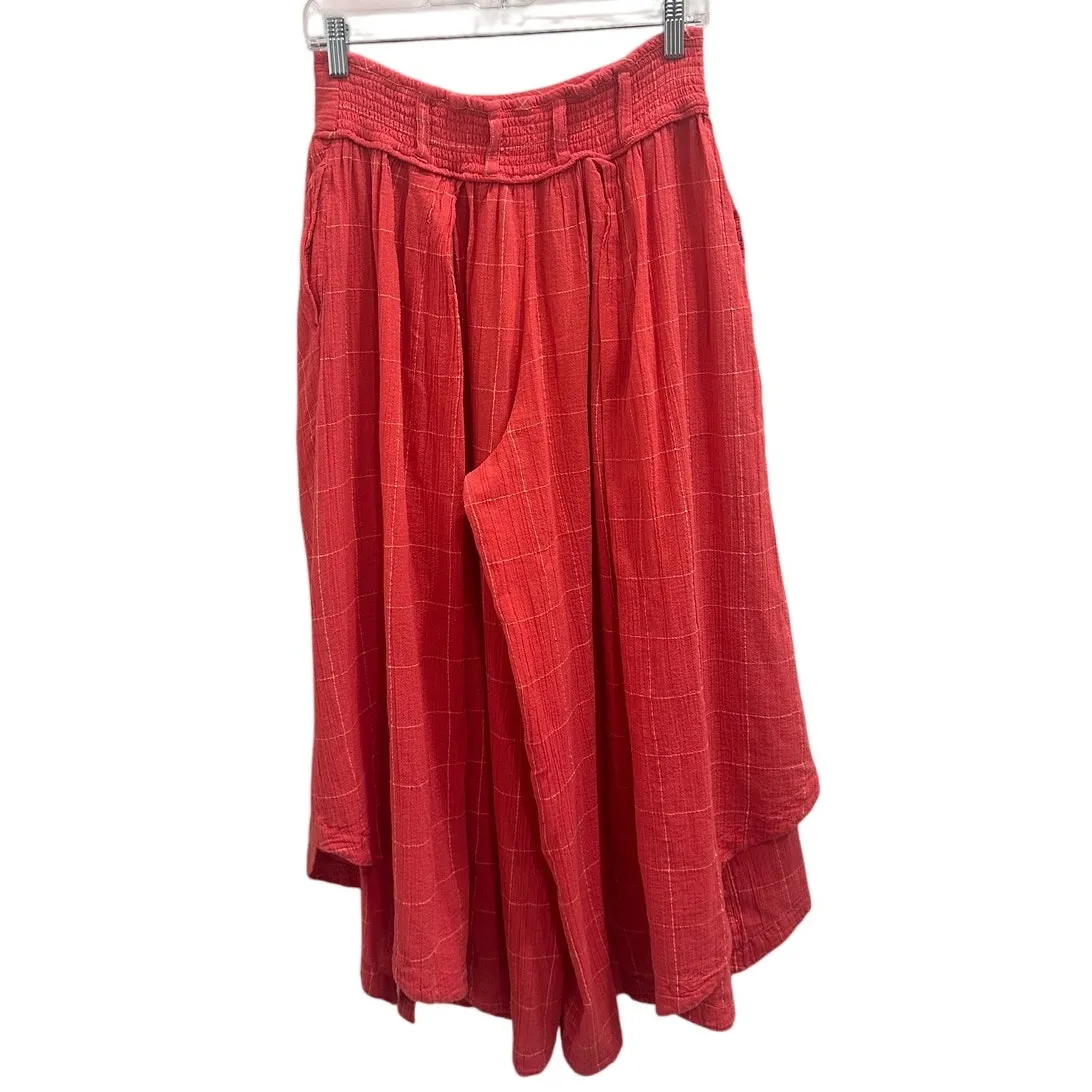 Free People Lunar Cove Wide Leg Pants Red Combo NWT Boho Lagenlook Fairy Small - Image 3