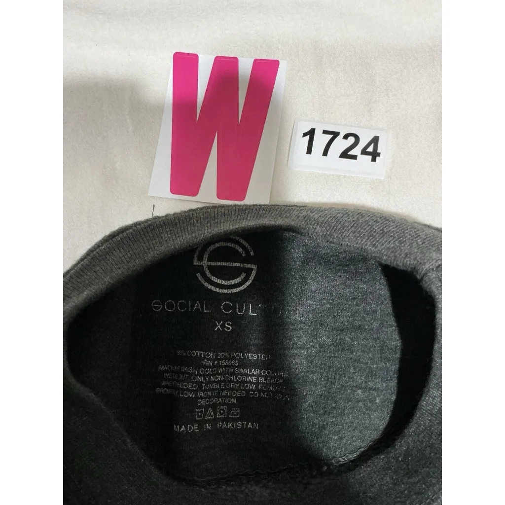 Womans Gray Long Sleeve Pullover Cropped Sweatshirt Small Soft Lining - Image 3