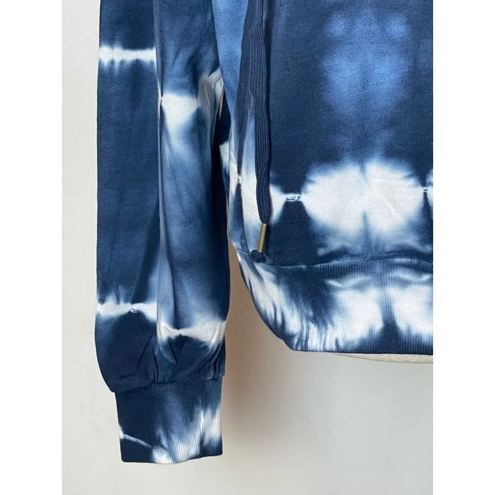Young Fabulous & Broke Piper Blue Tie Dye Cowl Neck Hooded Pullover Sweatshirt S - Image 5