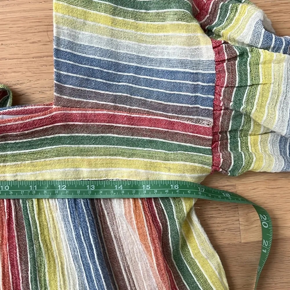 Saylor Francine Top Rainbow Size XS Flutter Sleeve Tie Back Bow Cotton - Image 12