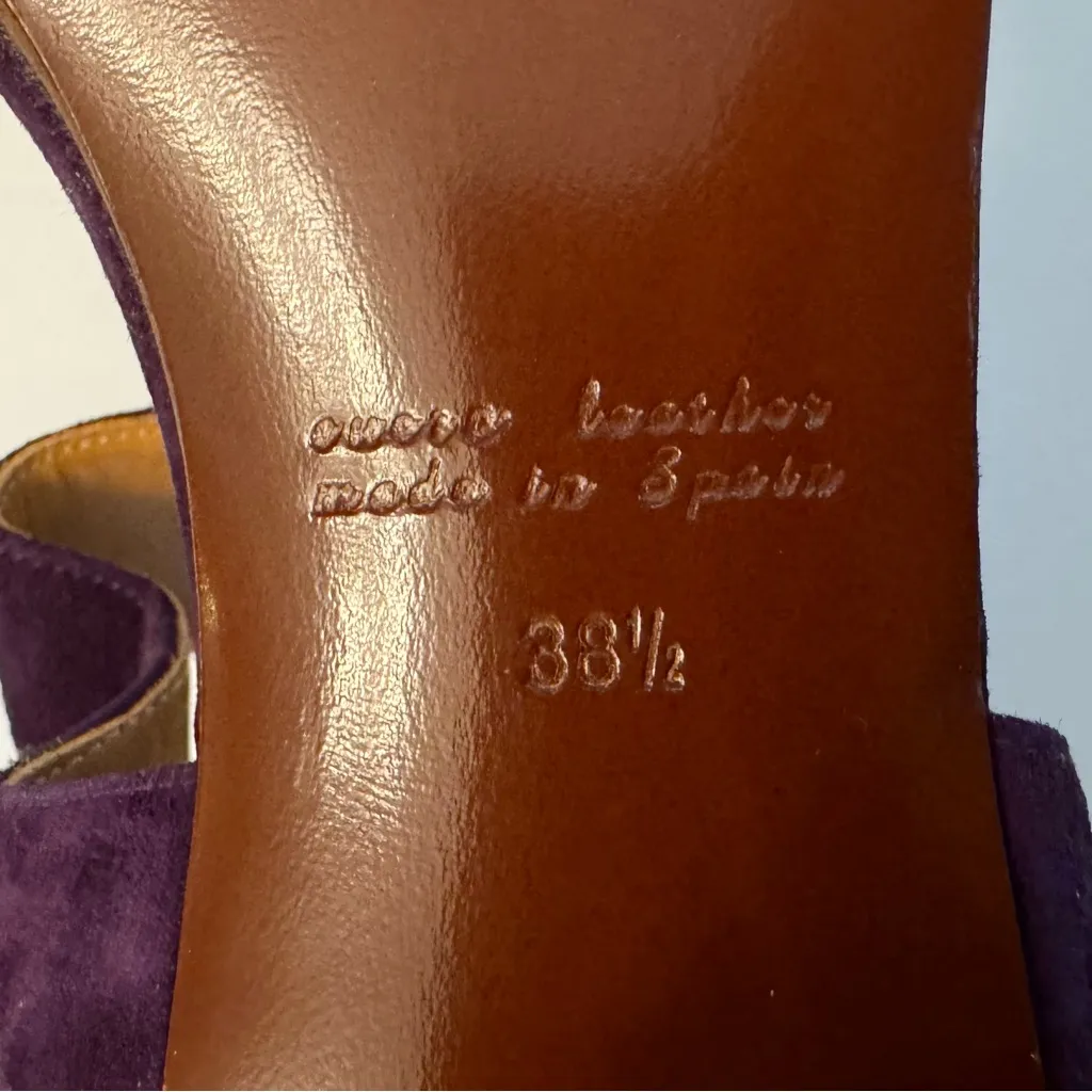 Chie Mihara Purple Sandal Heels EU 38.5 US 8.5 Block Heel Leather Anthropologie Size 7.5 - Image 13