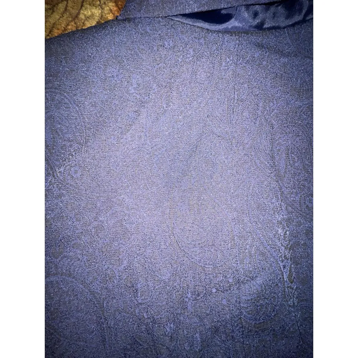 Danny & Nicole Navy Blue Paisley Beaded Collar Blazer 10 Secretary Corpcore - Image 13