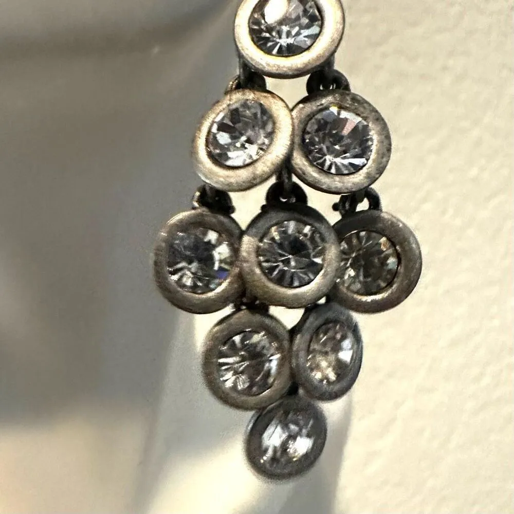 Silver tone Express circle multi rhinestone earrings - Image 6