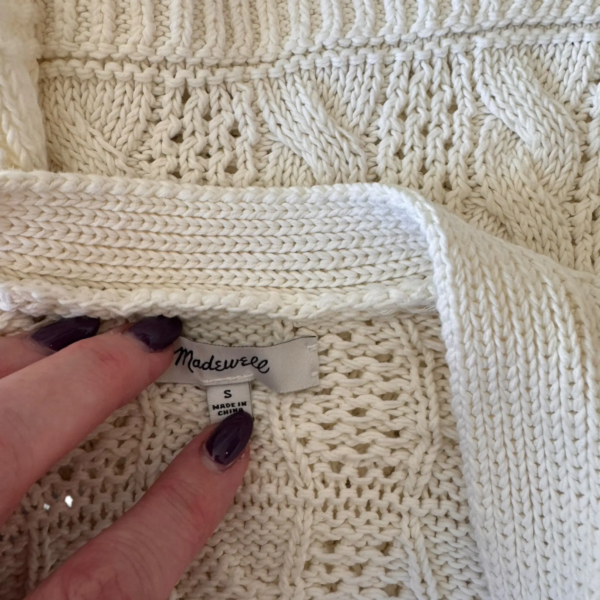 Madewell - Open Cable-Stitch Cardigan Sweater Sz S - Image 7