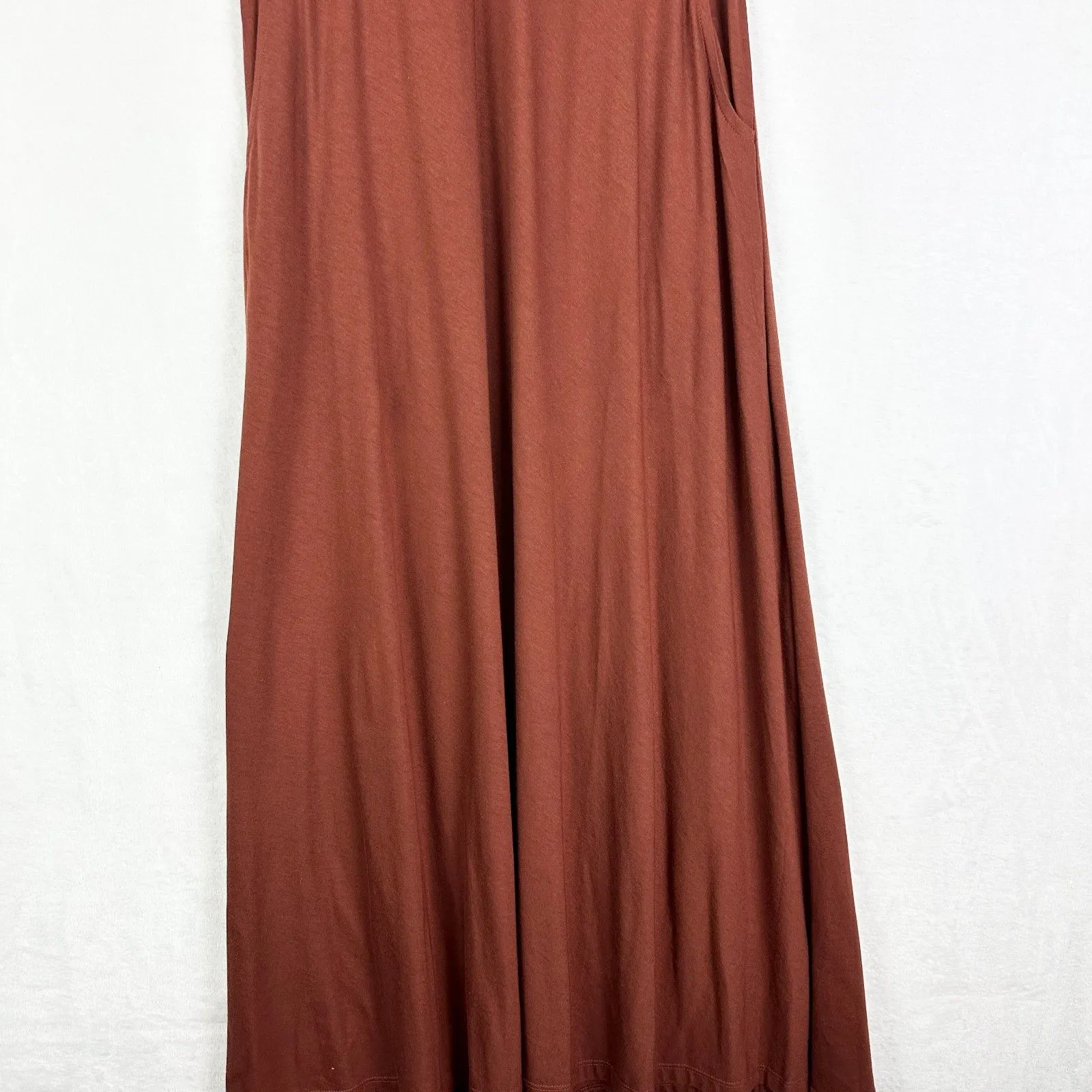 Peruvian Connection Hannah Maxi Dress Size Small Jersey Pima Cotton Modal Rust - Image 5