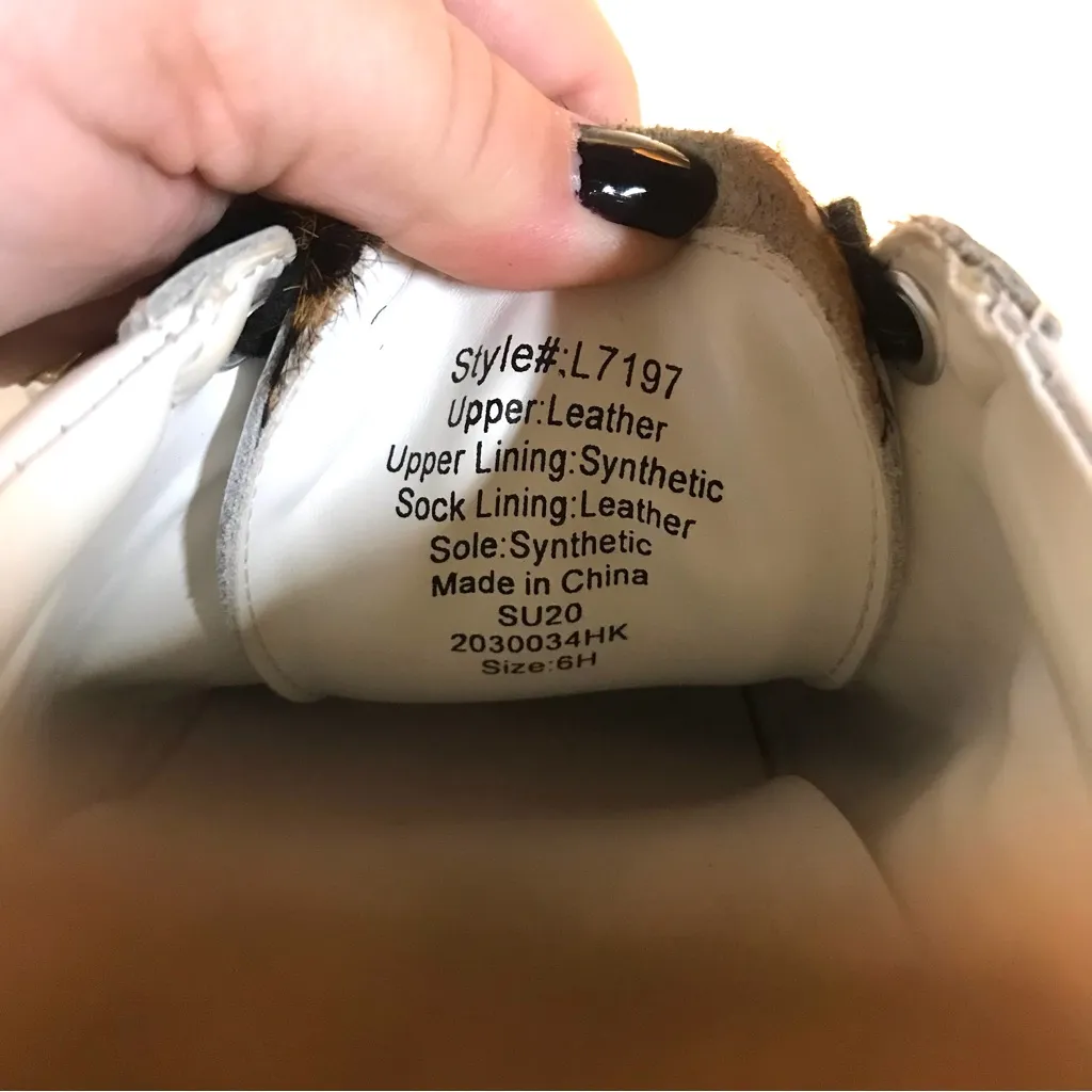 J. CREW "SATURDAY SNEAKERS" WHITE LEATHER & ANIMAL PRINT ACCENT SNEAKERS (6.5) - Image 12