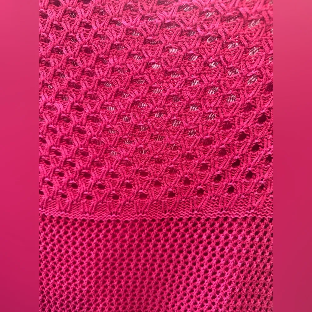 Old Navy Halter Crochet Dress Apron Mini size XL Dragonfruit Pink Color - Image 5