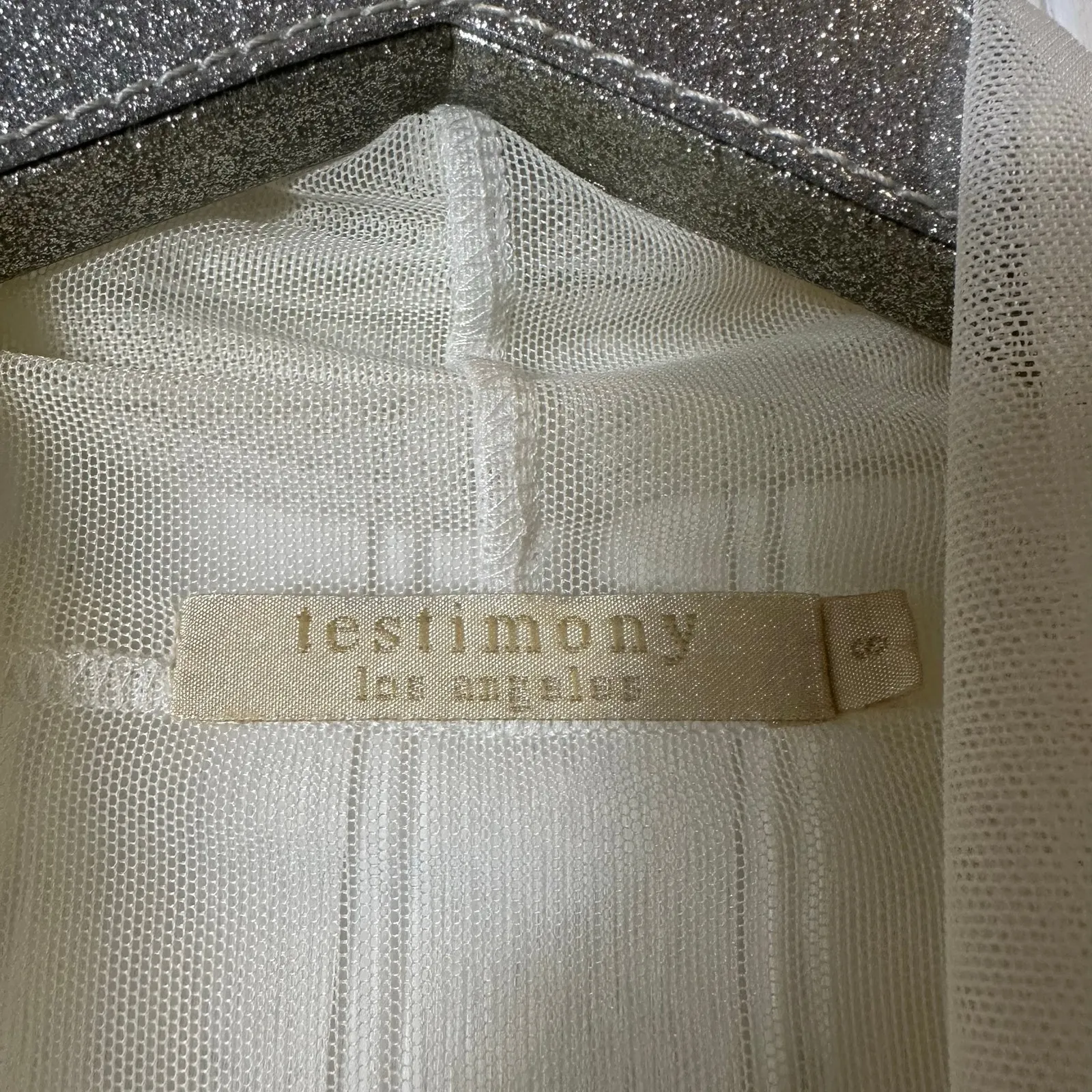Testimony Los Angeles White/Cream Sheer Cardigan White - Image 5