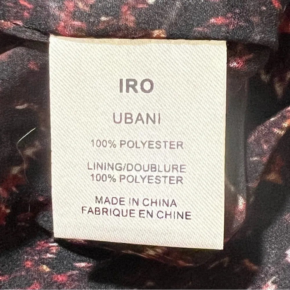 IRO Mini Skirt Side Zip Ruched Front and Back Black Multi Hi-Lo - Image 5