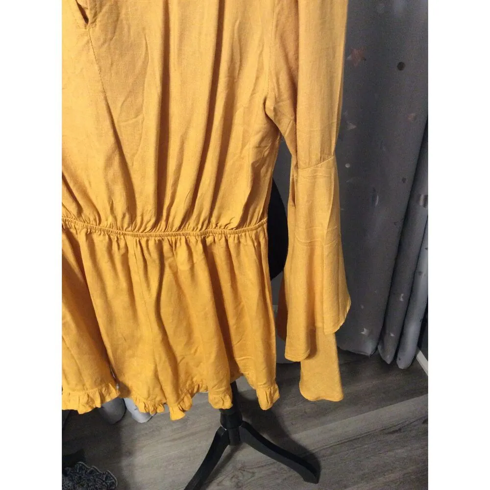 Flying Tomato Embroidered  Bell Sleeves Festival Anthropologie Romper M boho - Image 5