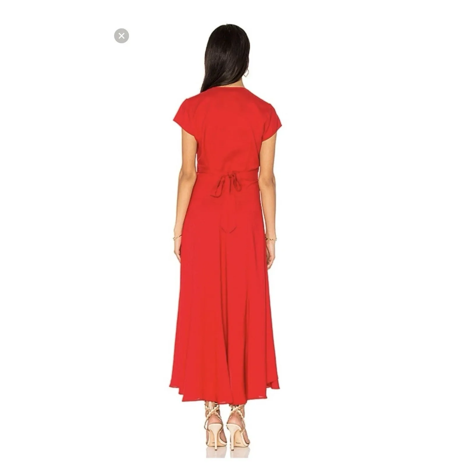 Two Arrows revolve Felix Midi Wrap Dress Red Large - Image 2