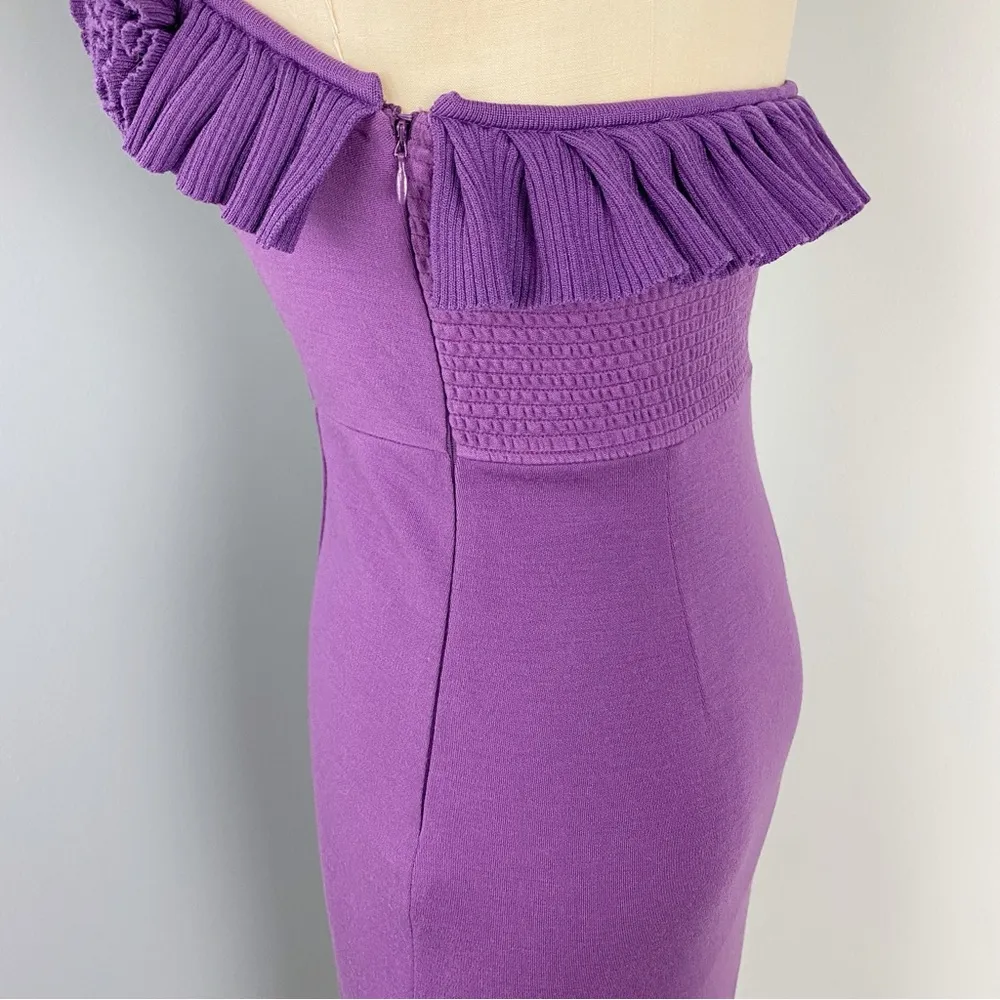 Women's Strapless Wool Dress Purple Size M - Image 4
