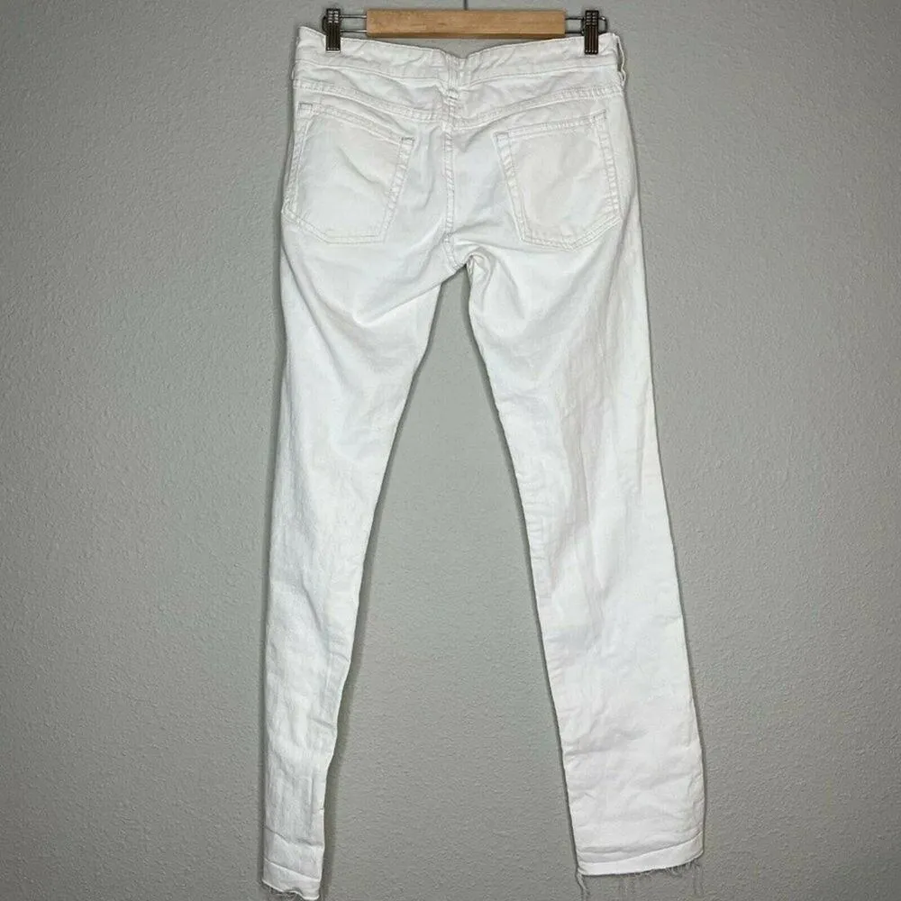Isabel Marant Étoile Womens White Cotton Flat Front Straight Leg Jeans Size 38 - Image 3