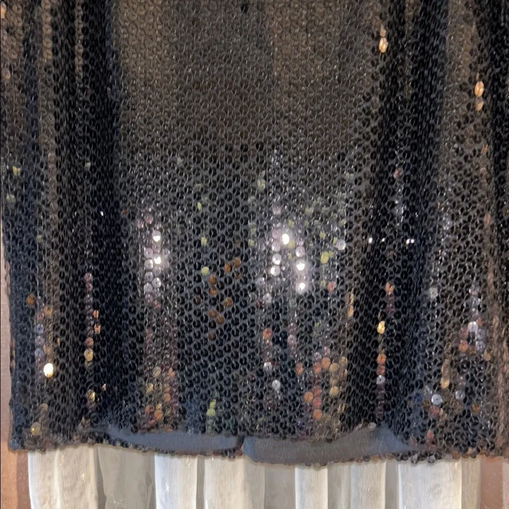 NWT Jackie Jon Size 10 Elegant Black Knee Length Sequin Skirt - Image 2