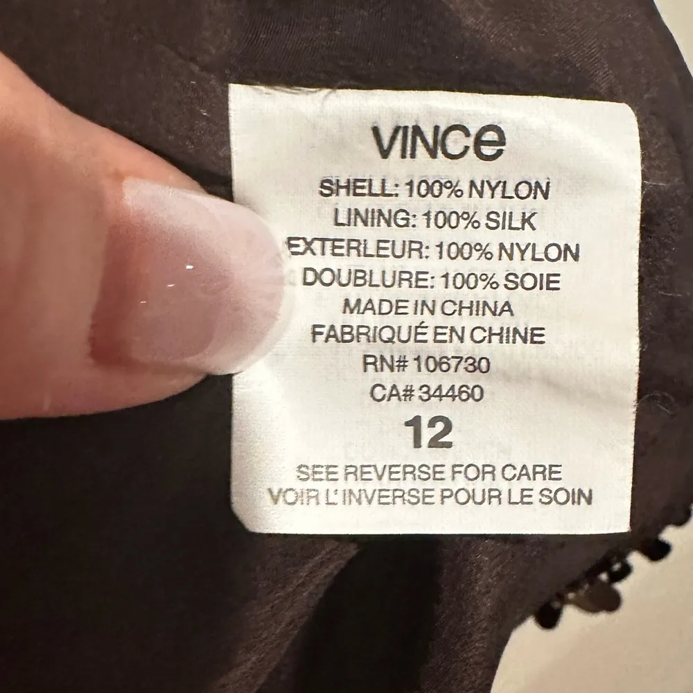 VINCE SEQUINED BURGUNDY BROWN SLEEVELESS ROUND NECK COCKTAIL DRESS 12 - Image 7