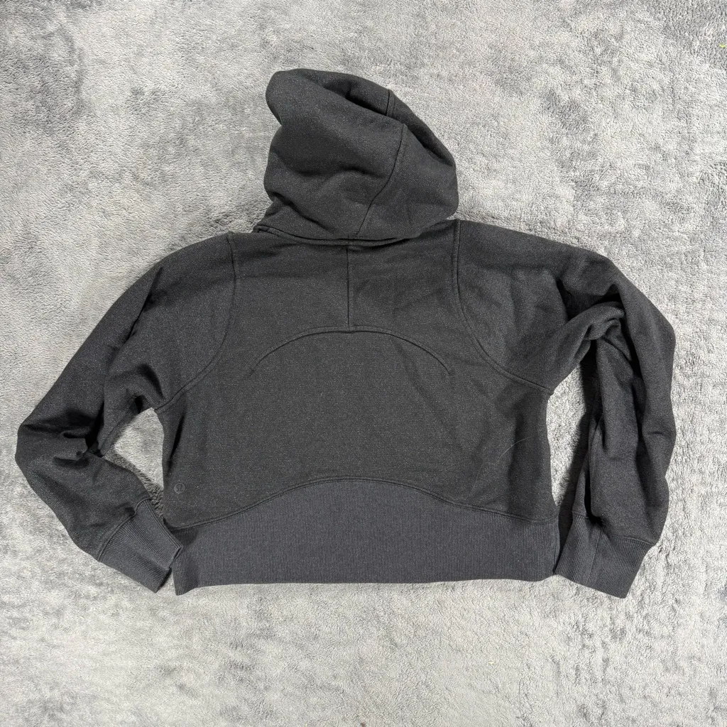 Lululemon Loungeful Cropped Hoodie Spark Black Workout Athleisure Basic - Image 2