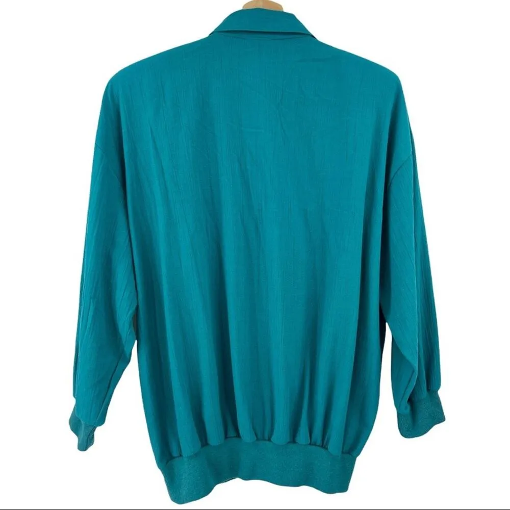 Adolfo LARGE American VINTAGE 80s Blue Country Western Embroidered Skirt Set - Image 3