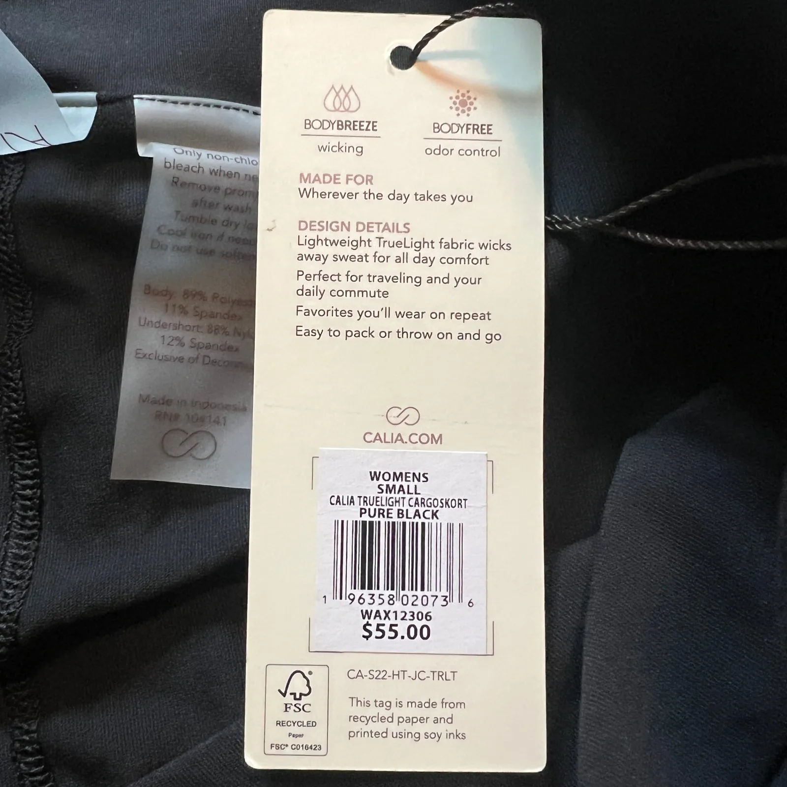 Calia Women's Small Black Truelight Cargo Skort Mid Rise Athleisure Travel - Image 5