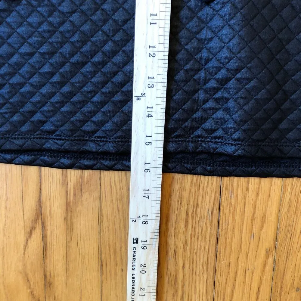 Fabletics EUC Women's Fabletics Manila Coated Black Quilted Mini Skirt Size L - Image 3