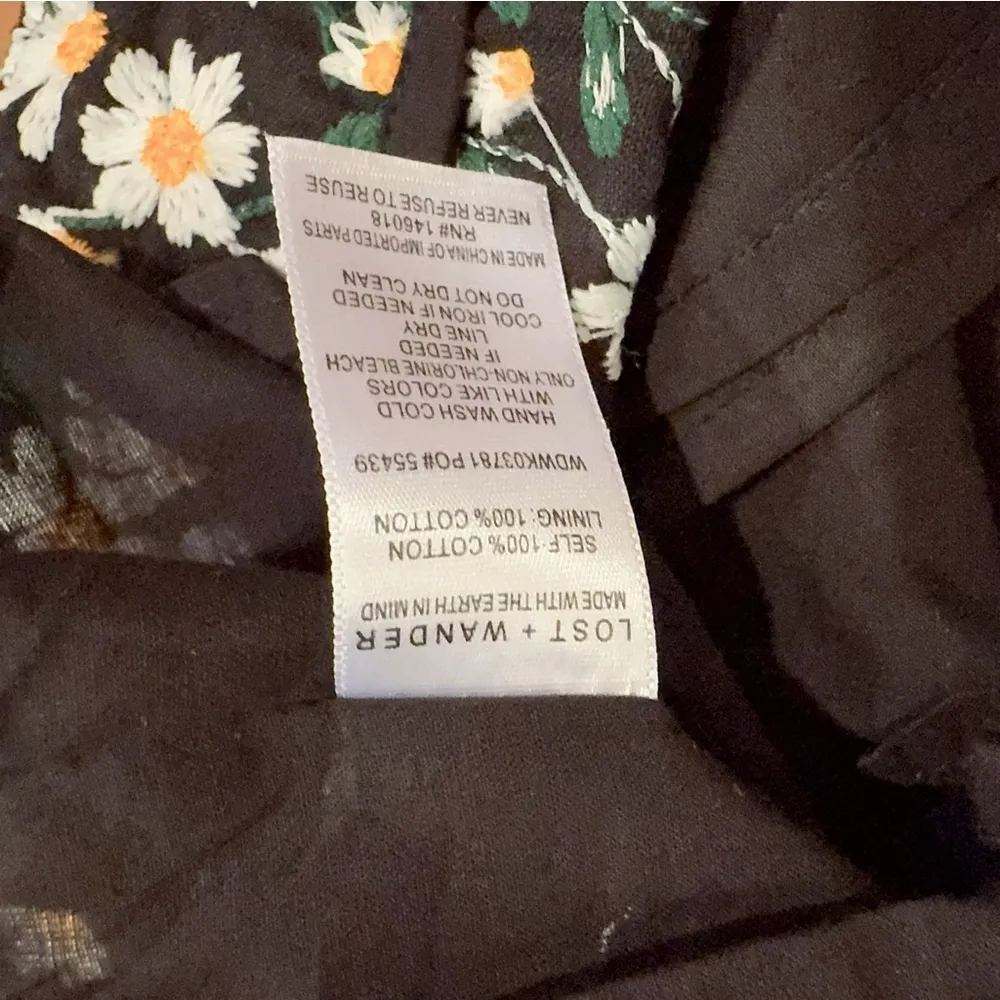 Lost + Wander Chamomile Hills Mini Shift Dress Black White Floral Size M NWT - Image 8