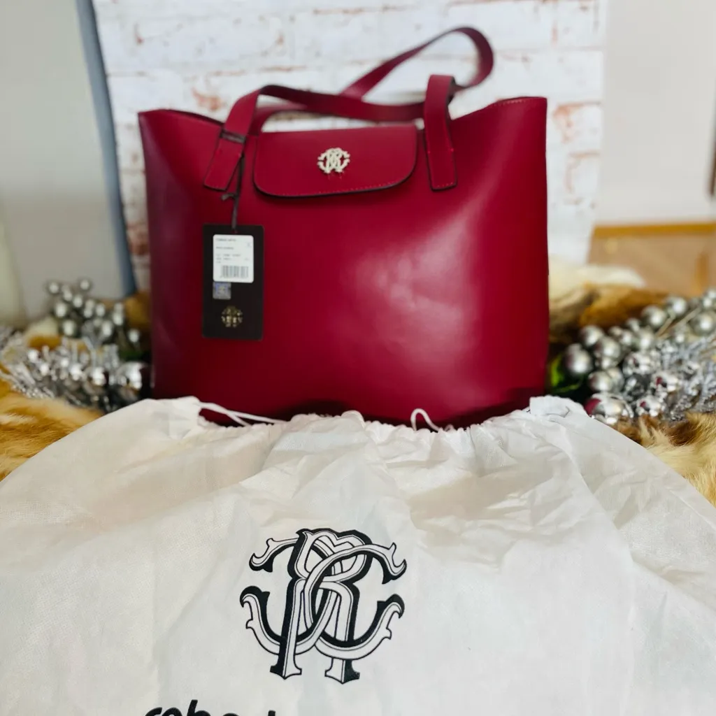 Roberto Cavalli Bold Red Tote NWT - Image 14