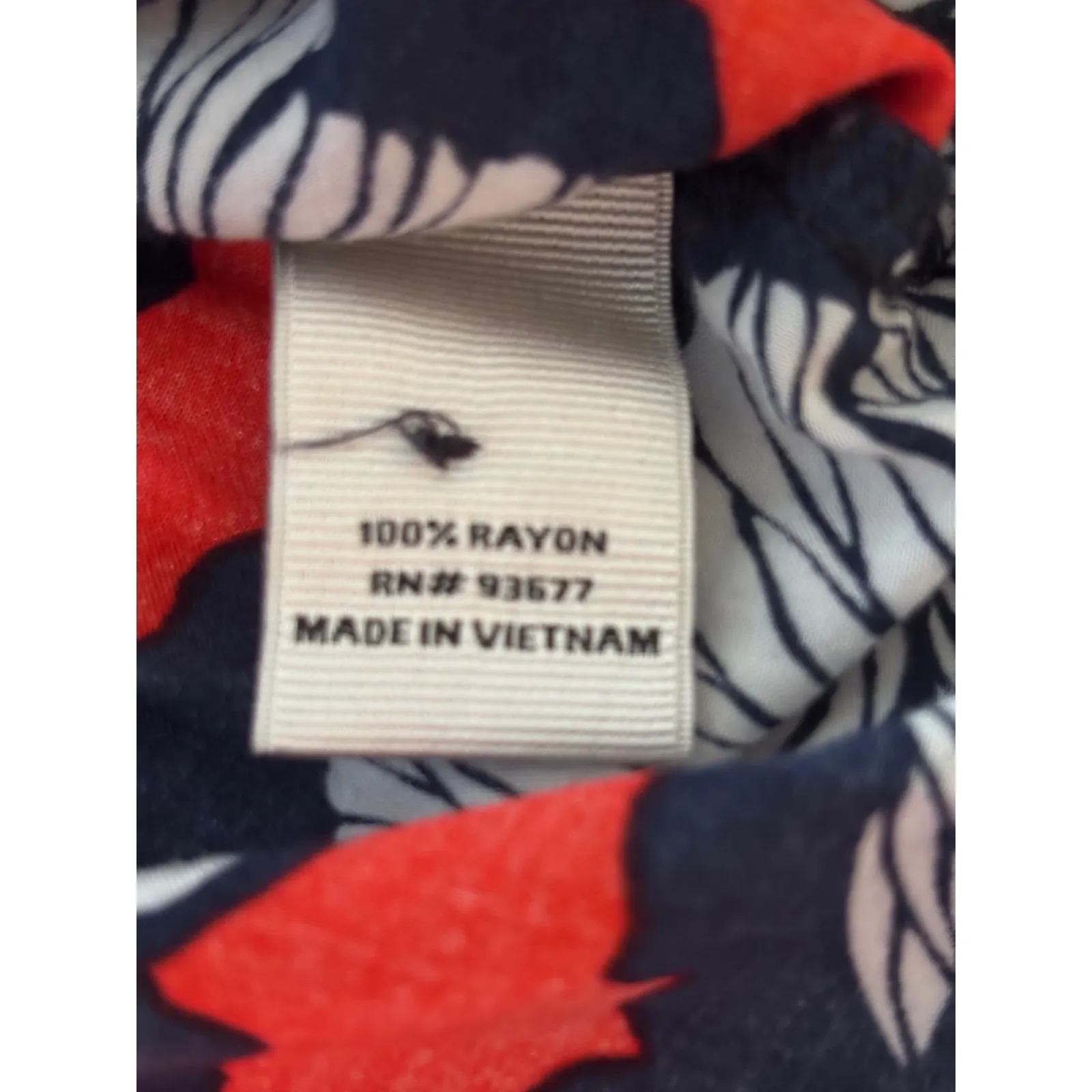 STYLUS‎ Women's Navy White Red Floral Print Button Up Shirt Top XL Blue - Image 7